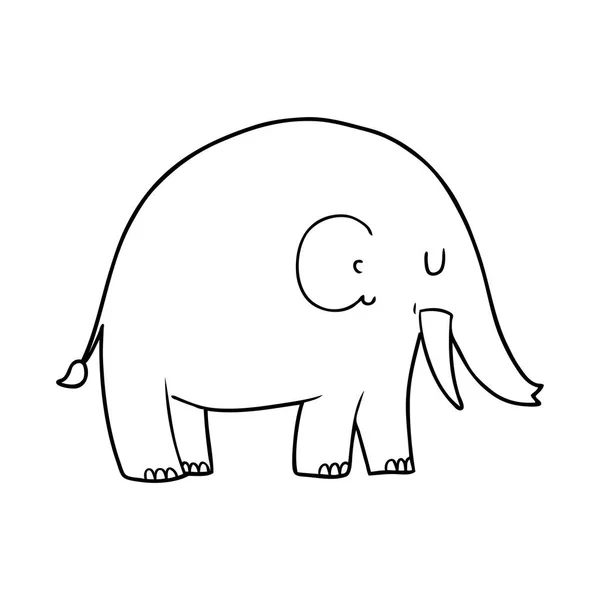 Vektor Illustration Tecknad Elefant — Stock vektor