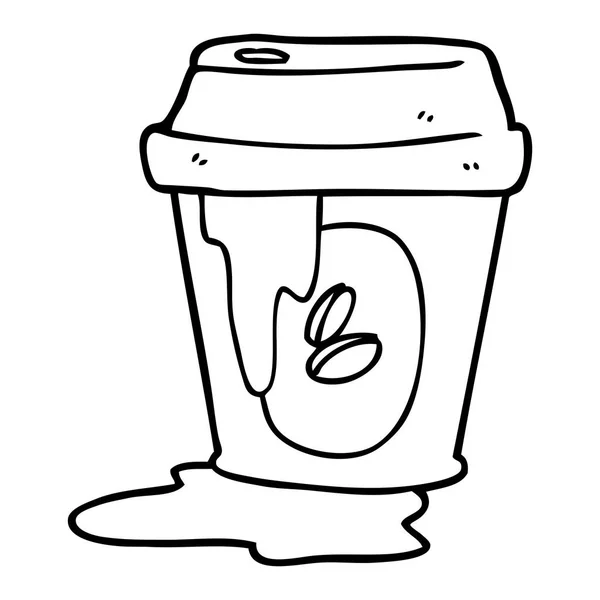 Chaotický Coffee Cup Kreslený — Stockový vektor