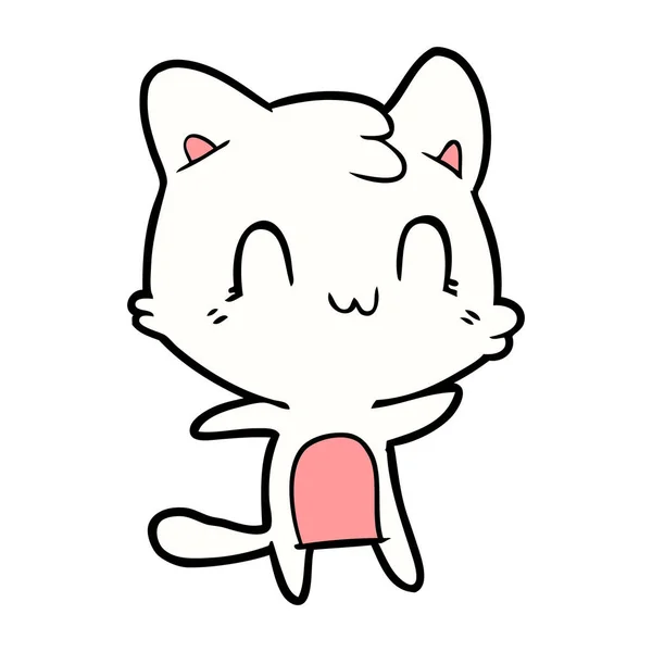 Векторна Ілюстрація Мультфільму Щасливий Кіт — стоковий вектор