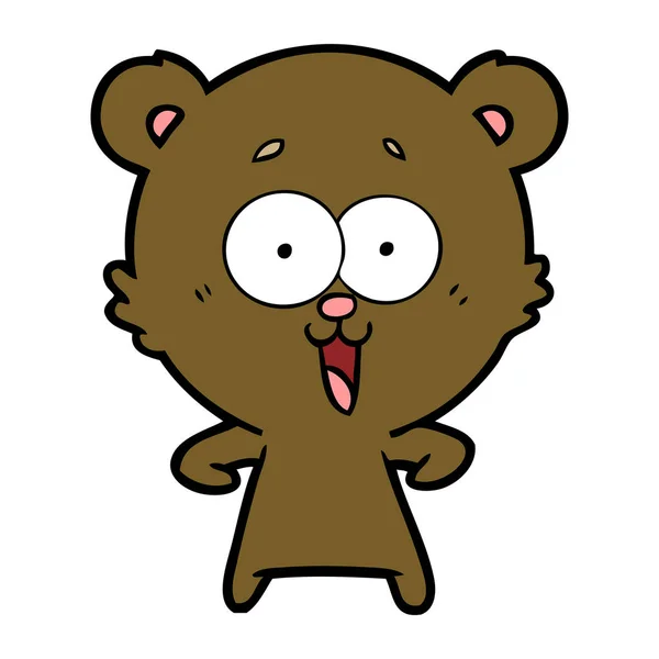Сміється Плюшевий Ведмідь Мультфільм — стоковий вектор