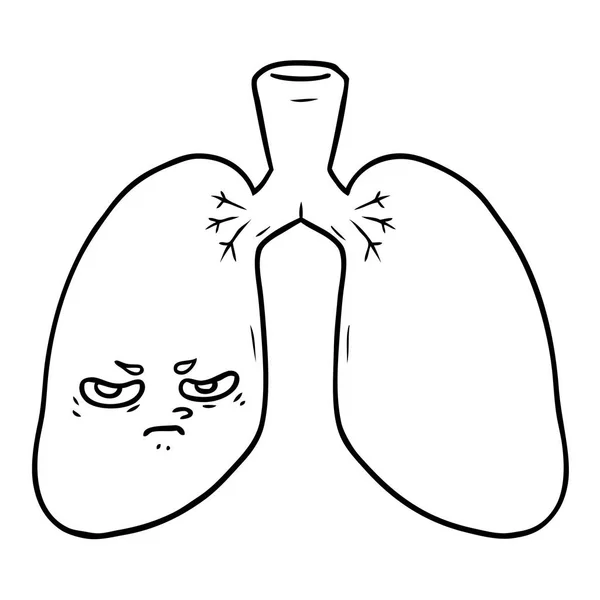 Vector Ilustración Los Pulmones Dibujos Animados — Archivo Imágenes Vectoriales