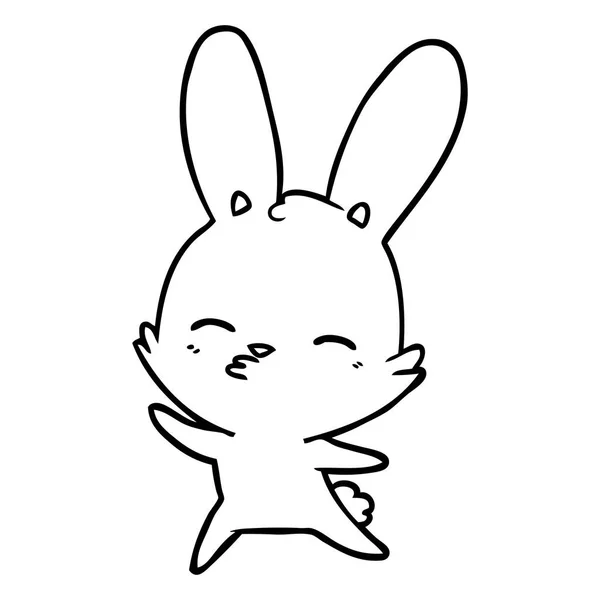 Curieux Agitant Lapin Dessin Animé — Image vectorielle