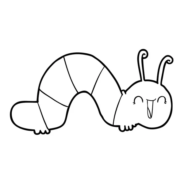 Wektor Ilustracja Kreskówka Szczęśliwy Caterpillar — Wektor stockowy