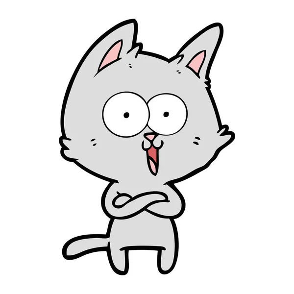 Vector Ilustración Divertido Gato Dibujos Animados — Vector de stock