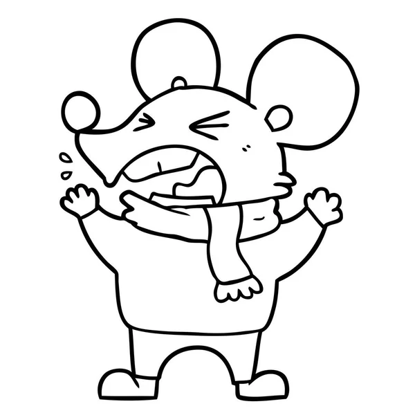 Ilustração Vetorial Desenho Animado Com Raiva Mouse — Vetor de Stock