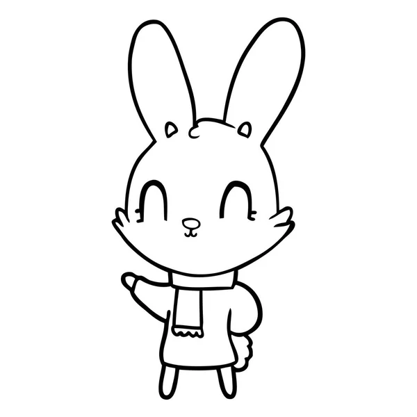 Vector Illustration Cute Cartoon Rabbit — Stock Vector