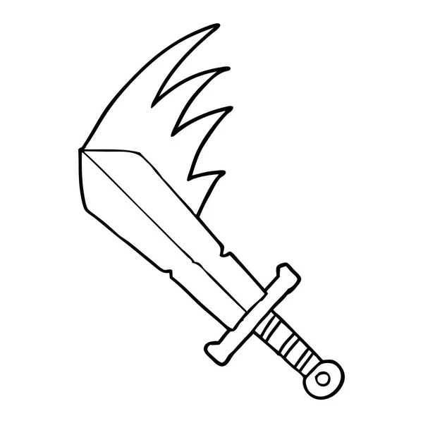 Vector Ilustración Espada Dibujos Animados — Vector de stock