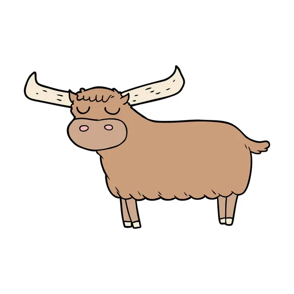Illustrazione Vettoriale Cartoon Bull — Vettoriale Stock
