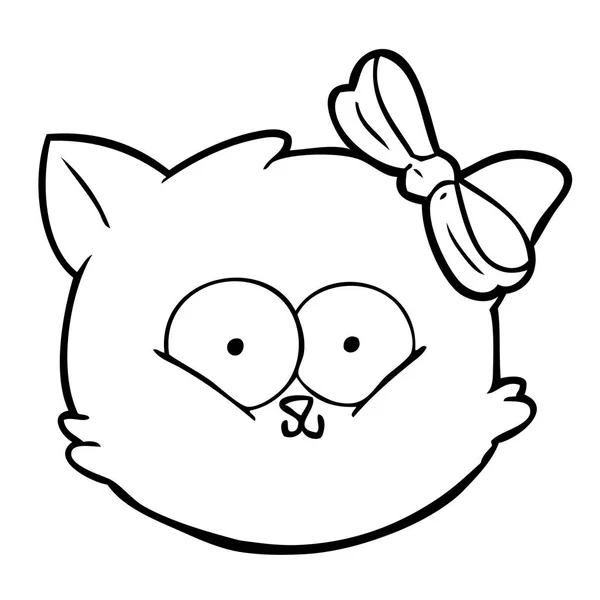 Lindo Dibujos Animados Gatito Cara — Archivo Imágenes Vectoriales