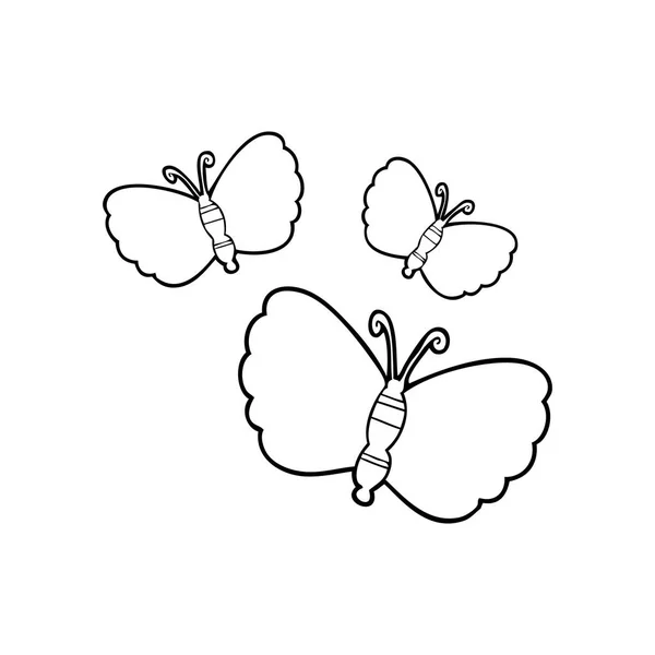 漫画蝶のベクトル図 — ストックベクタ