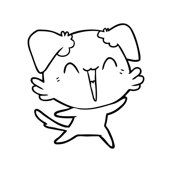 Felice Piccolo Cane Cartone Animato — Vettoriale Stock