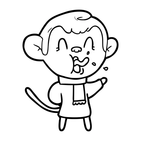 Vectorillustratie Voor Gek Cartoon Monkey — Stockvector