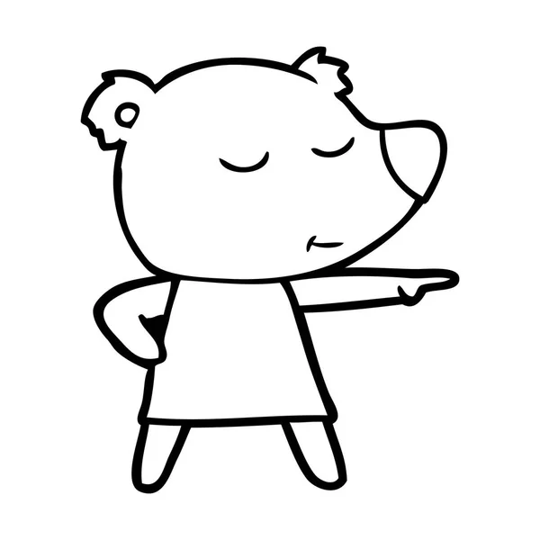 Cartoon Polar Bear Wearing Dress — Stock Vector
