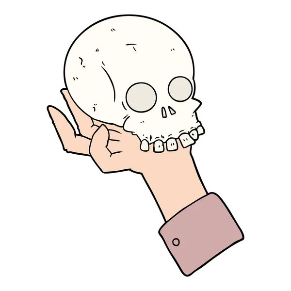 Cartoon Hand Mit Totenkopf — Stockvektor