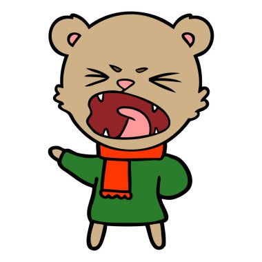 kızgın çizgi film ayı vektör çizim