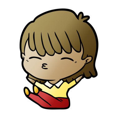 Çizgi filmdeki kadının vektör çizimi