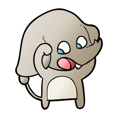 vektör çizim sevimli çizgi fil