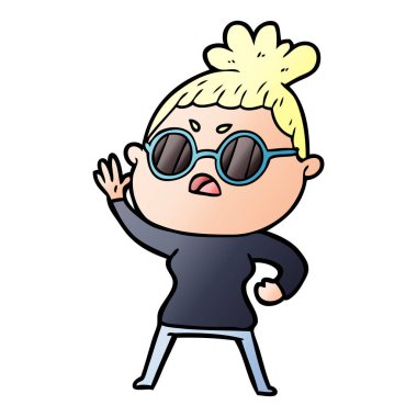 vektör çizim karikatür rahatsız kadın