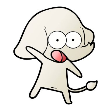 vektör çizim sevimli çizgi fil