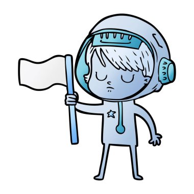 vektör çizim karikatür astronot kadın