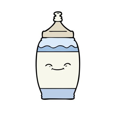 karikatür mutlu su şişesi