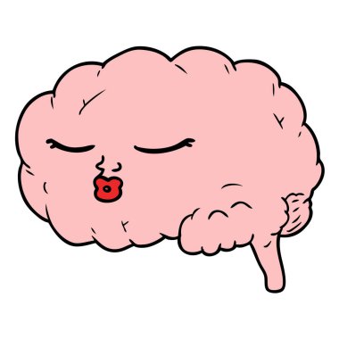 vektör çizim karikatür beyin