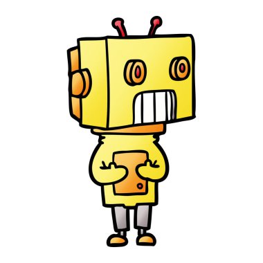 Çizgi film robotunun vektör çizimi