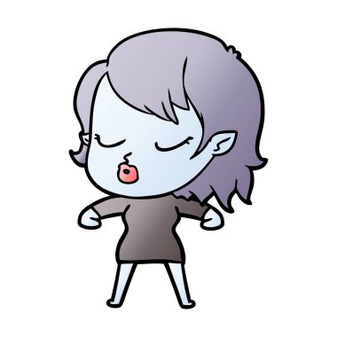 sevimli çizgi vampir kız