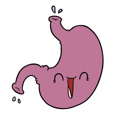 vektör çizim karikatür mide