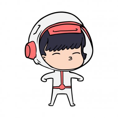 vektör çizim karikatür meraklı astronot