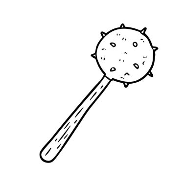 bir ortaçağ topuz silah çizgi çizme