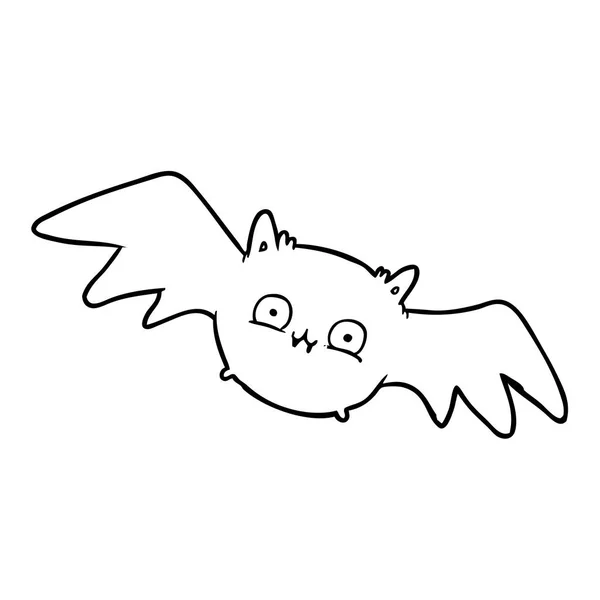 Line Drawing Vampire Halloween Bat — Stock Vector