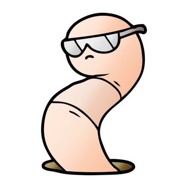 Çizgi film solucanının vektör çizimi