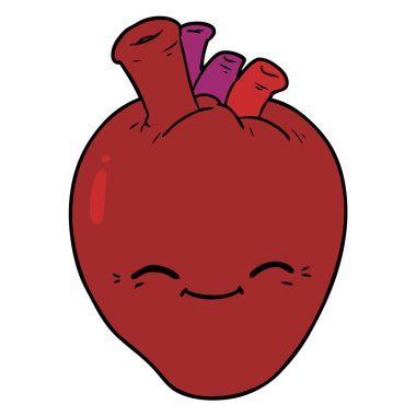 Vektör çizim karikatür mutlu kalp