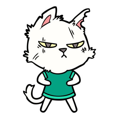 vektör çizim zor karikatür kedi