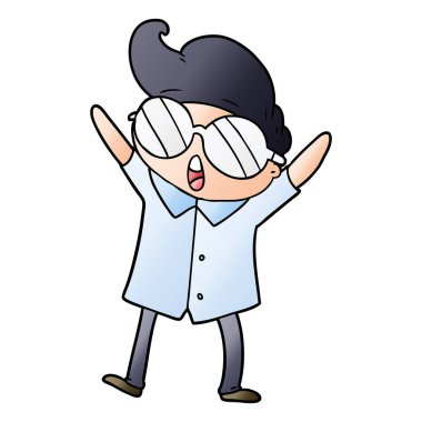 çizgi film çocuk gözlük takıyor