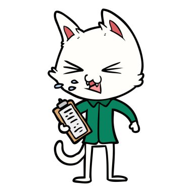 tıslama karikatür satıcı kedi