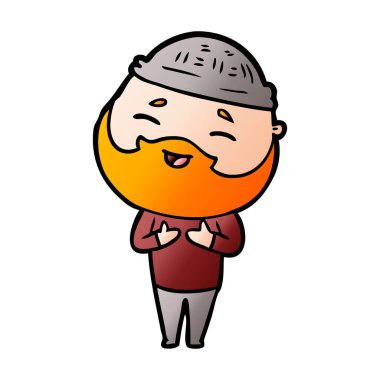 Çizgi film mutlu sakallı adam