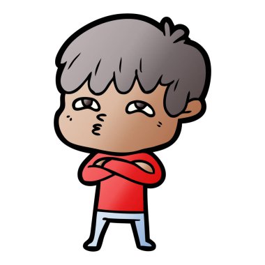 vektör çizim karikatür meraklı adam