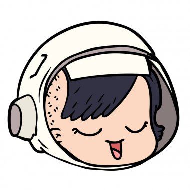 vektör çizim karikatür astronot yüz
