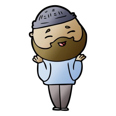 Çizgi film mutlu sakallı adam