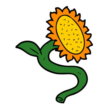 vektör çizim karikatür ayçiçeği