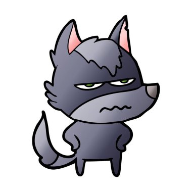 vektör çizim karikatür rahatsız kurt