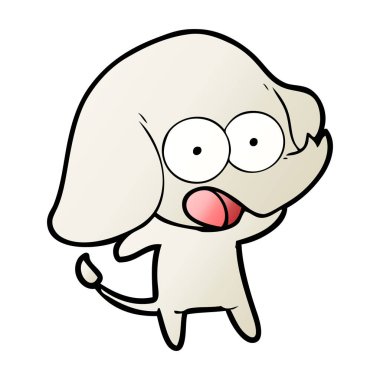 vektör çizim sevimli çizgi fil