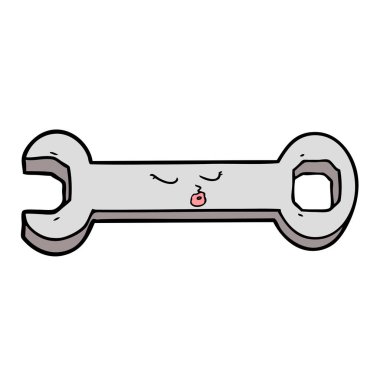 vektör çizim karikatür somun anahtarı