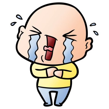 çizgi film ağlayan kel adam