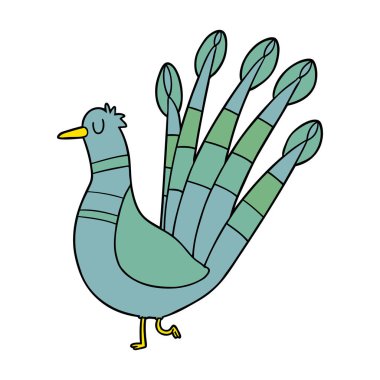 vektör çizim karikatür tavus kuşu