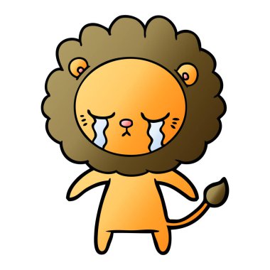 vektör çizim karikatür aslan ağlama