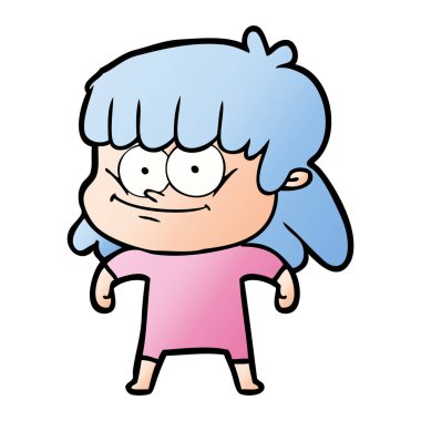 Çizgi filmdeki kadının vektör çizimi