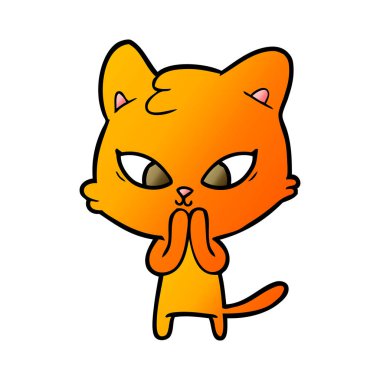 Çizgi film kedisinin vektör çizimi